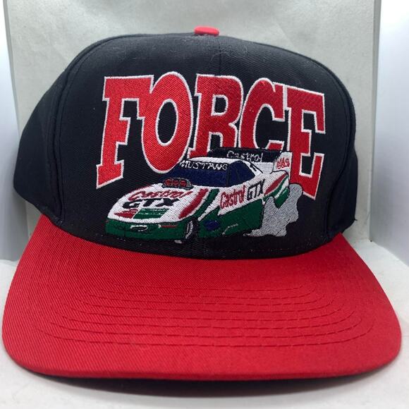vintage 90’s LOGO 7 NASCAR JOHN FORCE CASTROL GTX RACING snapback hat cap NOS